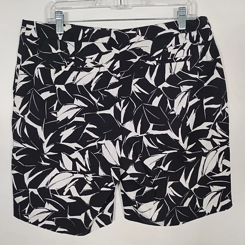Mario Serrani Italy Womens 12 Black White Shorts Comfort Stretch 9